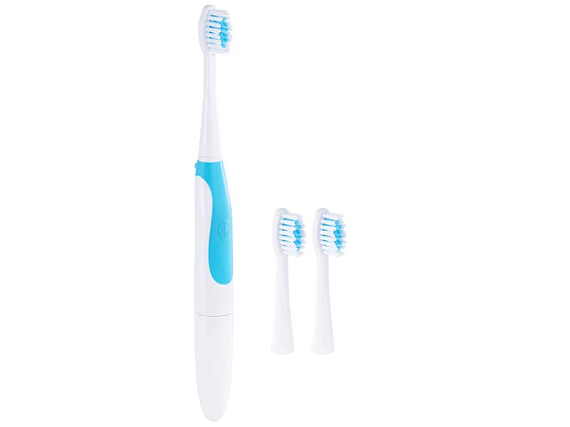 PEARL Elektrozahnbürste:2er-Set Elektrische Batterie-Schallzahnbürste Mit 3 Aufsteckbürsten 2 PEARL Elektrozahnbürste:2er-Set Elektrische Batterie-Schallzahnbürste Mit 3 Aufsteckbürsten – Bild 2