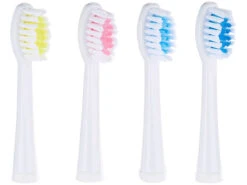 Newgen Medicals Zahnbuerste:Aufsteckbürsten In 4 Farben Für Schallzahnbürste SZB-220, 4er-Set