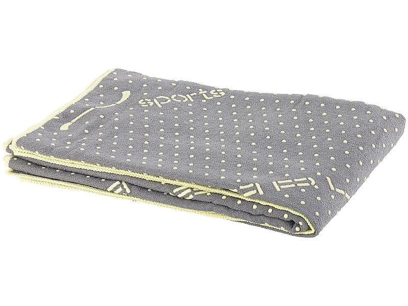 PEARL Sports Sporthandtuch Mit Noppen:2in1-Mikrofaser-Yoga-Handtuch & Auflage, Saugfähig, Rutschfest, Grau 3 PEARL Sports Sporthandtuch Mit Noppen:2in1-Mikrofaser-Yoga-Handtuch & Auflage, Saugfähig, Rutschfest, Grau – Bild 3