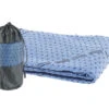 PEARL Sports Yogamatte:2in1-Mikrofaser-Yoga-Handtuch & Auflage, Saugfähig, Rutschfest, Blau