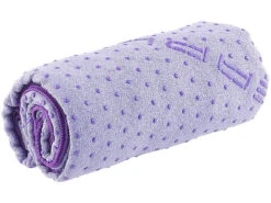 PEARL Sports Fitnessmatte:2in1-Mikrofaser-Yoga-Handtuch & Auflage, Saugfähig, Rutschfest, Lila -Newgen medicals Shop nx7559 2