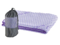 PEARL Sports Fitnessmatte:2in1-Mikrofaser-Yoga-Handtuch & Auflage, Saugfähig, Rutschfest, Lila