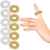 Newgen Medicals Massagering:10er-Set Akupressur-Ringe Zur Fingermassage, Gold- Und Silberfarben