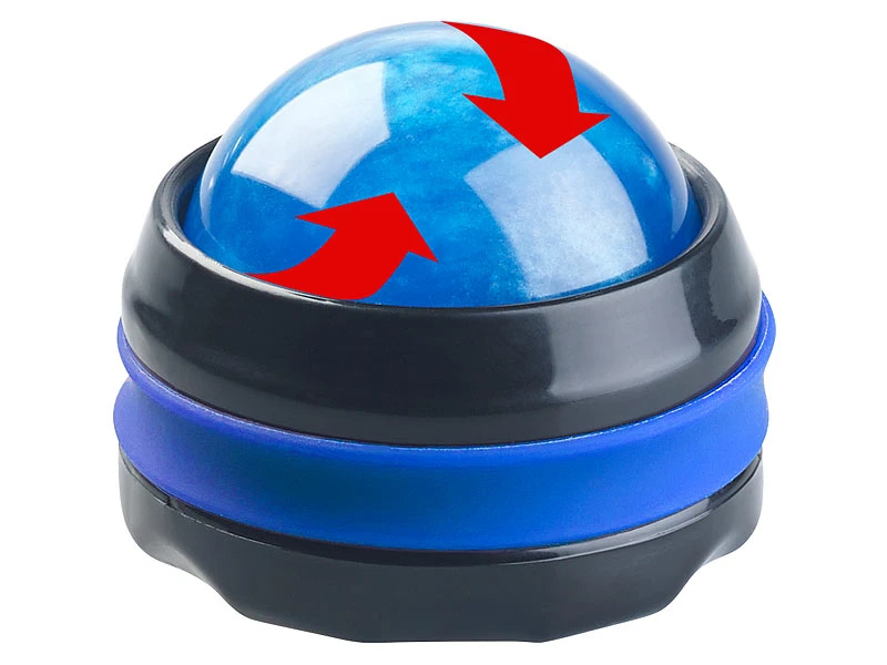 Newgen Medicals Massagekugel:2er-Set Massageroller Für Den Ganzen Körper, Mit 360°-Halterung, Blau 3 Newgen Medicals Massagekugel:2er-Set Massageroller Für Den Ganzen Körper, Mit 360°-Halterung, Blau – Bild 3