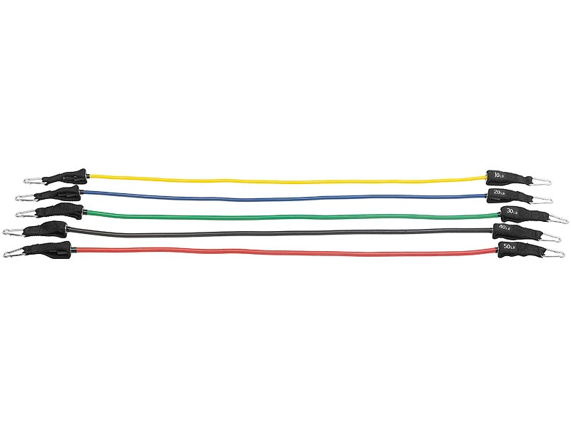 PEARL Sports Fitnessbänder:5er-Set Widerstandsbänder Mit Griffen, Fußschlaufen Und Türanker 3 PEARL Sports Fitnessbänder:5er-Set Widerstandsbänder Mit Griffen, Fußschlaufen Und Türanker – Bild 3