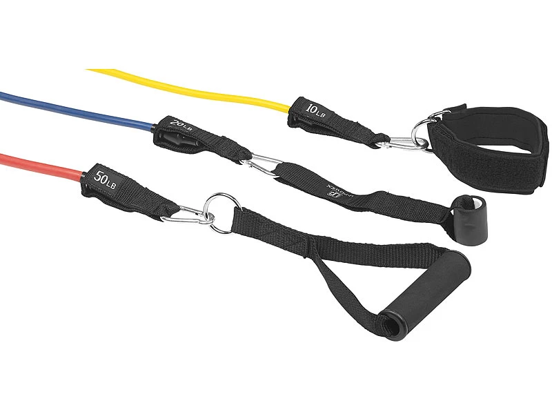 PEARL Sports Fitnessbänder:5er-Set Widerstandsbänder Mit Griffen, Fußschlaufen Und Türanker 7 PEARL Sports Fitnessbänder:5er-Set Widerstandsbänder Mit Griffen, Fußschlaufen Und Türanker – Bild 7