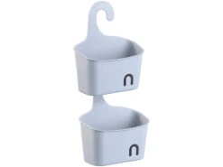 BadeStern Duschkorb Zum Hängen:Duschkorb Mit Aufhänge-Haken Und Ablaufgitter, Erweiterbar, Grau -Newgen medicals Shop nx7877 5