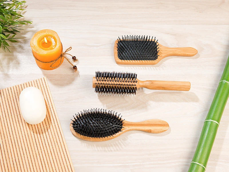 Sichler Beauty Bürste:3er-Set Haarbürsten Aus Bambusholz, Rund-, Paddel- Und Pflegebürste 8 Sichler Beauty Bürste:3er-Set Haarbürsten Aus Bambusholz, Rund-, Paddel- Und Pflegebürste – Bild 8