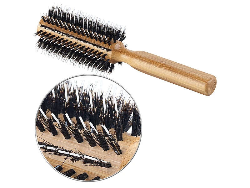 Sichler Beauty Bürste:3er-Set Haarbürsten Aus Bambusholz, Rund-, Paddel- Und Pflegebürste 4 Sichler Beauty Bürste:3er-Set Haarbürsten Aus Bambusholz, Rund-, Paddel- Und Pflegebürste – Bild 4