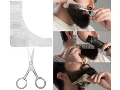 Sichler Schere:2er-Set Edelstahl-Bartschneide-Set: Bartschere Und 2in1-Kamm -Newgen medicals Shop nx7885 10