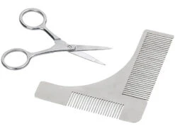 Sichler Barttrimmer:Edelstahl-Bartschneide-Set: Bartschere Und 2in1-Kamm Mit Schablone 13 Sichler Barttrimmer:Edelstahl-Bartschneide-Set: Bartschere Und 2in1-Kamm Mit Schablone -Newgen medicals Shop nx7885 2 1