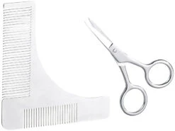 Sichler Schere:2er-Set Edelstahl-Bartschneide-Set: Bartschere Und 2in1-Kamm -Newgen medicals Shop nx7885 4