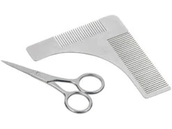 Sichler Schere:2er-Set Edelstahl-Bartschneide-Set: Bartschere Und 2in1-Kamm -Newgen medicals Shop nx7885 5