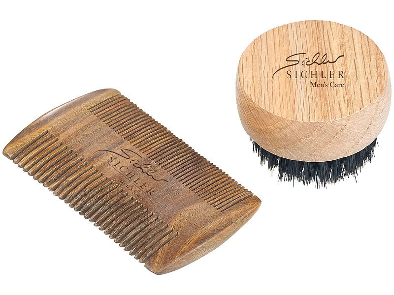 Sichler Kamm:Bartpflege-Set: 2-seitiger Holzkamm & Bartbürste (Wildschweinborsten) 5 Sichler Kamm:Bartpflege-Set: 2-seitiger Holzkamm & Bartbürste (Wildschweinborsten) – Bild 5