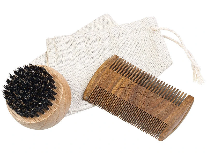 Sichler Kamm:Bartpflege-Set: 2-seitiger Holzkamm & Bartbürste (Wildschweinborsten) 6 Sichler Kamm:Bartpflege-Set: 2-seitiger Holzkamm & Bartbürste (Wildschweinborsten) – Bild 6