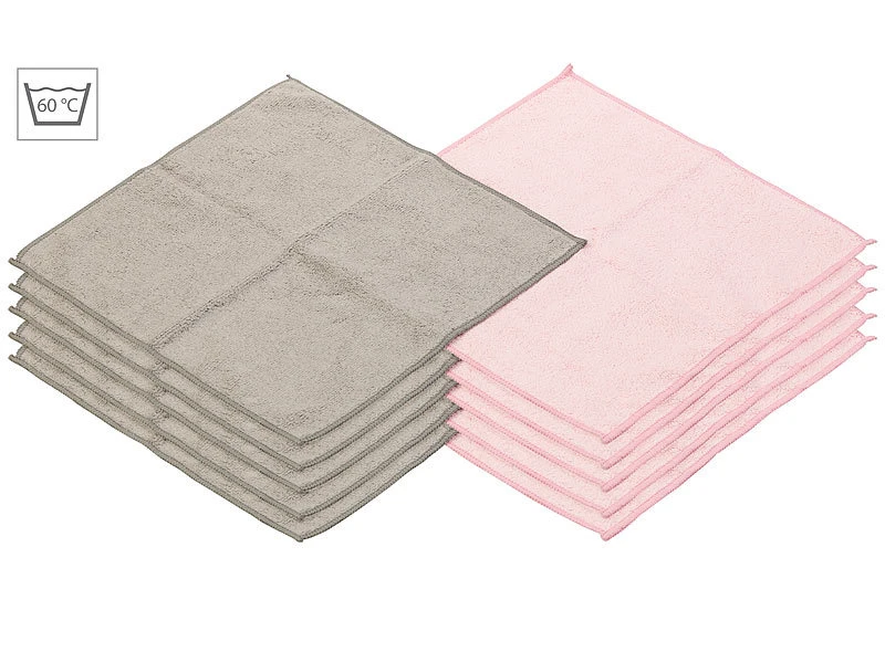 Sichler Beauty Reinigungstücher:20 Mikrofaser-Kosmetiktücher Zur Gesichtspflege, Rosa/grau, 30 X 30 Cm 8 Sichler Beauty Reinigungstücher:20 Mikrofaser-Kosmetiktücher Zur Gesichtspflege, Rosa/grau, 30 X 30 Cm – Bild 8