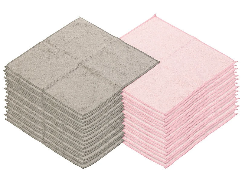 Sichler Beauty Make-Up-Entferner-Tücher:Mikrofaser-Kosmetiktücher Zur Gesichtspflege, 30 Stk,rosa,grau,30x30cm 2 Sichler Beauty Make-Up-Entferner-Tücher:Mikrofaser-Kosmetiktücher Zur Gesichtspflege, 30 Stk,rosa,grau,30x30cm – Bild 2