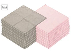 Sichler Beauty Make-Up-Entferner-Tücher:Mikrofaser-Kosmetiktücher Zur Gesichtspflege, 30 Stk,rosa,grau,30x30cm