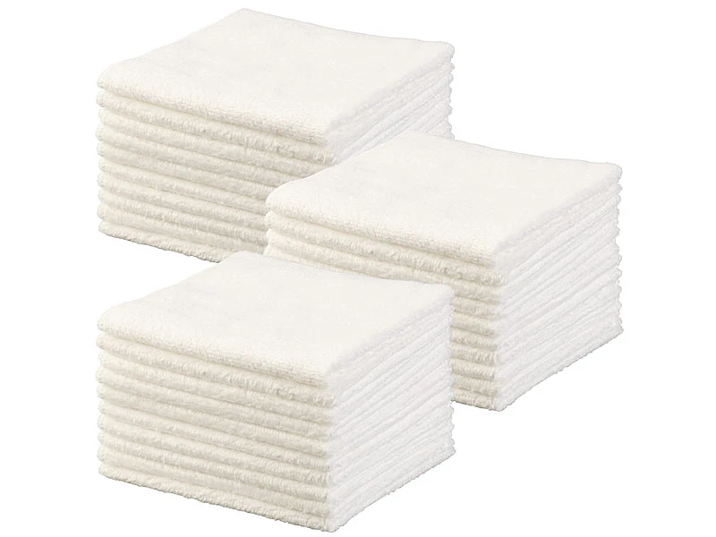 Sichler Beauty Mikrofaser Tücher:Mikrofaser-Kosmetiktücher Zur Gesichtspflege, 30 Stück, Weiß, 30x30 Cm 2 Sichler Beauty Mikrofaser Tücher:Mikrofaser-Kosmetiktücher Zur Gesichtspflege, 30 Stück, Weiß, 30x30 Cm – Bild 2