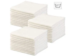 Sichler Beauty Mikrofaser Tücher:Mikrofaser-Kosmetiktücher Zur Gesichtspflege, 30 Stück, Weiß, 30x30 Cm