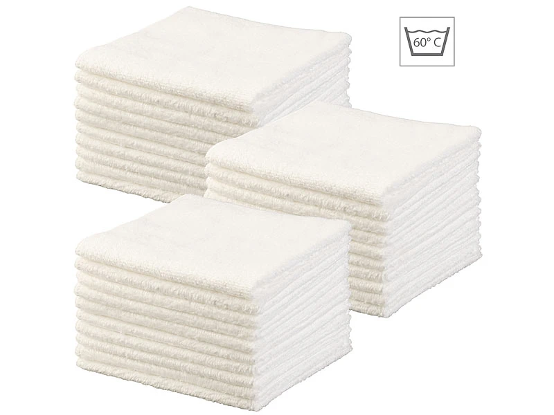 Sichler Beauty Mikrofaser Tücher:Mikrofaser-Kosmetiktücher Zur Gesichtspflege, 30 Stück, Weiß, 30x30 Cm 1 Sichler Beauty Mikrofaser Tücher:Mikrofaser-Kosmetiktücher Zur Gesichtspflege, 30 Stück, Weiß, 30x30 Cm