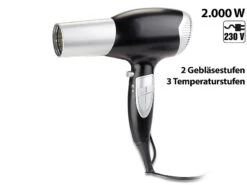 Sichler Beauty Haarfön:Haartrockner TR-200 Mit 2 Gebläse- Und 3 Temperatur-Stufen, 2.000 Watt