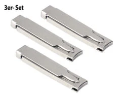 Newgen Medicals Fingernagel Clipser:3in1-Nagelknipser Aus Edelstahl, Mit Feile Und Nagelreiniger, 3er-Set