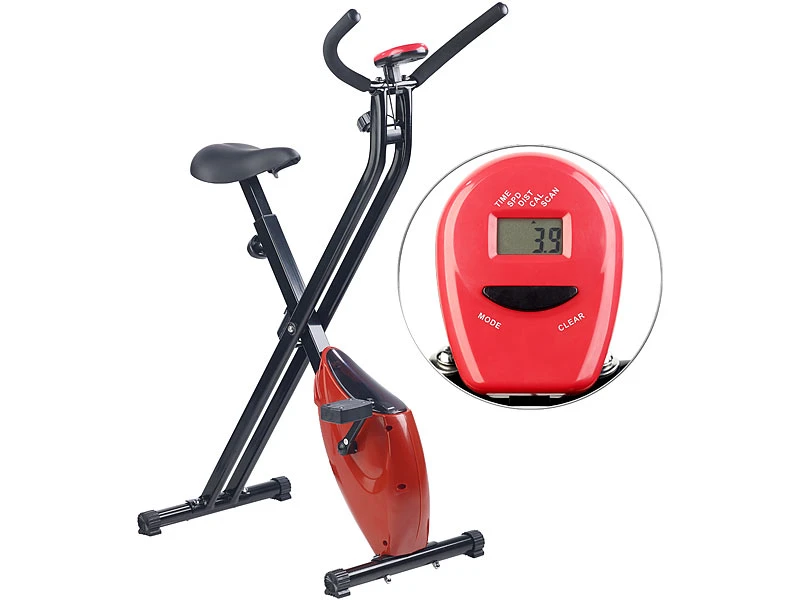 PEARL Sports Klapp Heimtrainer:Klappbarer Heimtrainer Mit Trainings-Computer, 1,6 Kg Schwungmasse 1 PEARL Sports Klapp Heimtrainer:Klappbarer Heimtrainer Mit Trainings-Computer, 1,6 Kg Schwungmasse