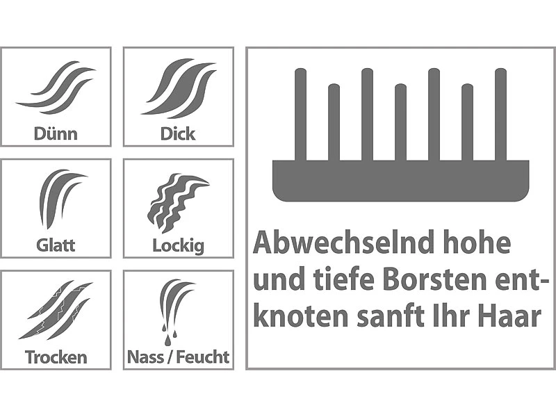 Sichler Beauty Entwirrbürste:Entwirrende Haarbürste, Geeignet Für Jeden Haartyp, 2er-Set 2 Sichler Beauty Entwirrbürste:Entwirrende Haarbürste, Geeignet Für Jeden Haartyp, 2er-Set – Bild 2