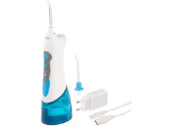 Newgen Medicals Water Flosser:Akku-Munddusche, 180-ml-Wassertank, 1.700 Impulse/Min., 120 Psi, USB