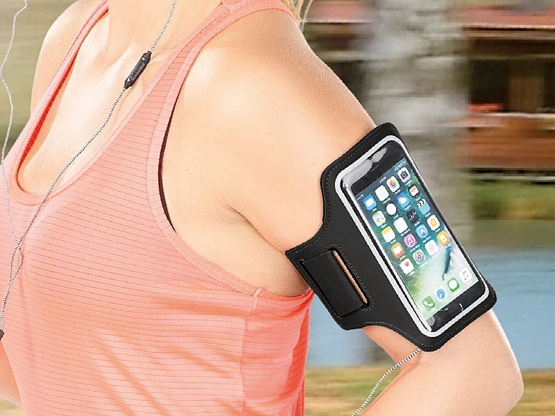 PEARL Sports Handy Armband:Sport-Armband-Tasche Für Smartphones & IPhones Bis 5,5", Schweißfest 4 PEARL Sports Handy Armband:Sport-Armband-Tasche Für Smartphones & IPhones Bis 5,5", Schweißfest – Bild 4