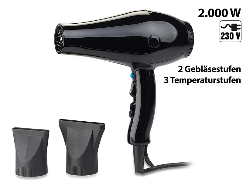 Sichler Beauty Fön:Profi-Haartrockner Mit 2 Gebläse- Und 3 Temperaturstufen, 2.000 Watt 1 Sichler Beauty Fön:Profi-Haartrockner Mit 2 Gebläse- Und 3 Temperaturstufen, 2.000 Watt
