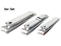 PEARL Nagelclips:3er-Set Nagelknipser Mit Feile & Reiniger In 3 Größen