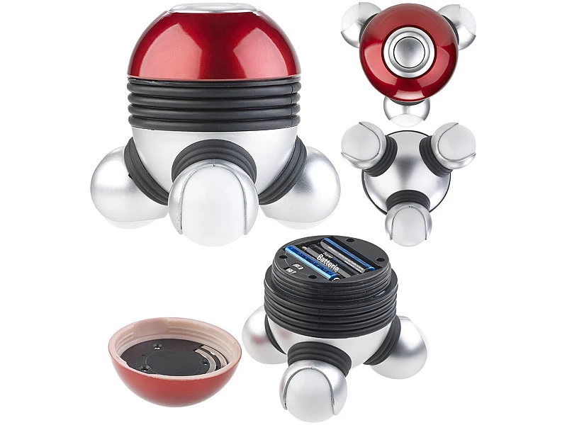 Newgen Medicals Massage-Gerät:2er-Set Mini-Vibrations-Massagegeräte Mit 3 Köpfen & LED-Beleuchtung 2 Newgen Medicals Massage-Gerät:2er-Set Mini-Vibrations-Massagegeräte Mit 3 Köpfen & LED-Beleuchtung – Bild 2