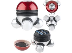 Newgen Medicals Vibrationsmassagegerät:Mini-Vibrations-Massagegerät Mit 3 Köpfen & LED-Beleuchtung