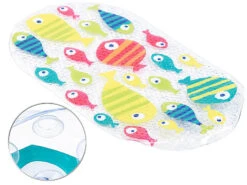 BadeStern Badewannenmatte:Rutschfeste Badewannen-Matte Mit Fisch-Motiv, 69 X 38 Cm