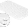 BadeStern Badewanneneinlage:Rutschfeste Badewannen-Matte Mit Abflusslöchern, 72 X 38 Cm, Weiß