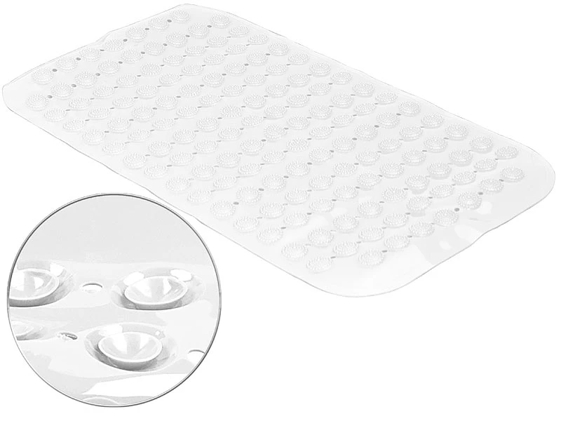 BadeStern Badewanneneinlage:Rutschfeste Badewannen-Matte Mit Abflusslöchern, 72 X 38 Cm, Weiß 1 BadeStern Badewanneneinlage:Rutschfeste Badewannen-Matte Mit Abflusslöchern, 72 X 38 Cm, Weiß