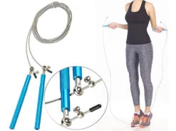 PEARL Sports Hüpfseil:2er-Set Profi-Highspeed-Springseile, 3D-Kugellager & Drahtkern, Blau -Newgen medicals Shop nx9676 3 1