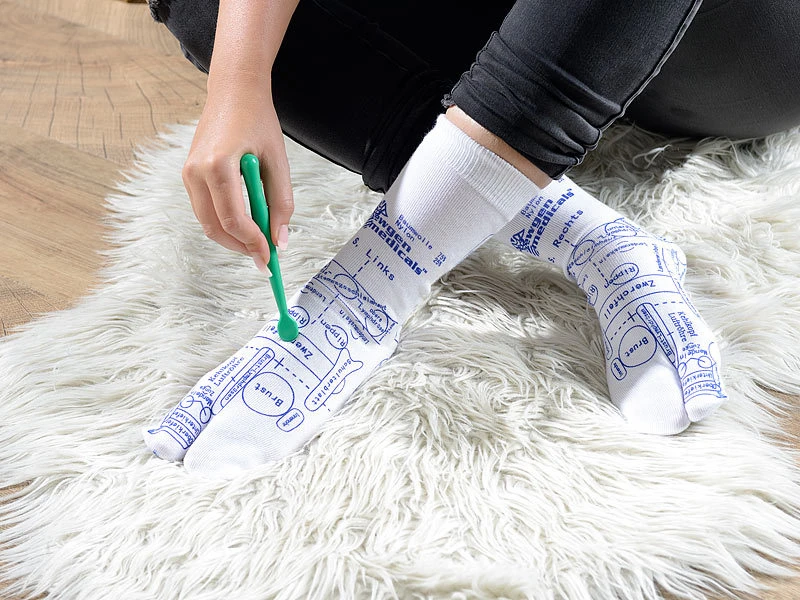 Newgen Medicals Fußreflexzonen Socken:3er-Set Druckpunkt-Socken Für Fuß-Reflexzonen-Massage, Gr. 38 - 40 4 Newgen Medicals Fußreflexzonen Socken:3er-Set Druckpunkt-Socken Für Fuß-Reflexzonen-Massage, Gr. 38 - 40 – Bild 4