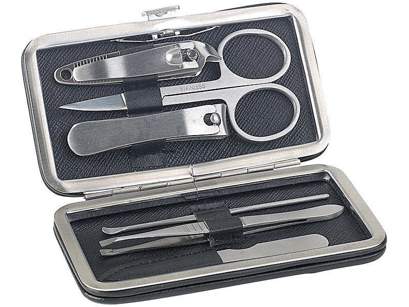 Newgen Medicals Manikürset:Hochwertiges Maniküre-Set, 6-tlg., Edelstahl Gebürstet, Klapp-Etui 1 Newgen Medicals Manikürset:Hochwertiges Maniküre-Set, 6-tlg., Edelstahl Gebürstet, Klapp-Etui