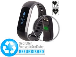 Newgen Medicals Fitnesstracker Blutdruck:Fitness-Armband, Blutdruck- & Herzfrequenz-Anzeige (VersandrĂŒcklĂ€ufer)