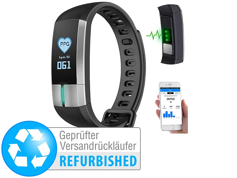Newgen Medicals Uhr Mit EKG:Fitness-Armband, Blutdruck-& Herzfrequenz-Anzeige (Versandrückläufer) 1 Newgen Medicals Uhr Mit EKG:Fitness-Armband, Blutdruck-& Herzfrequenz-Anzeige (Versandrückläufer)