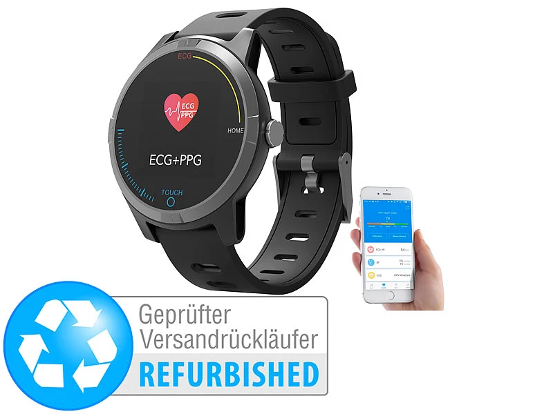 Newgen Medicals Smartwatch EKG Blutdruck:Fitness-Uhr Mit Bluetooth, Herzfrequenz (Versandrückläufer) 1 Newgen Medicals Smartwatch EKG Blutdruck:Fitness-Uhr Mit Bluetooth, Herzfrequenz (Versandrückläufer)