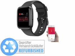 Newgen Medicals Smartwatch Android:Fitness-Armband Mit Glas-Touchscreen-Display, Versandrückläufer