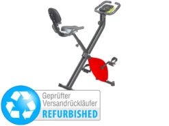 PEARL Sports Hometrainer Fahrrad:Klapp-Heimtrainer Mit Rückenlehne, Tablet-Halter (Versandrückläufer)