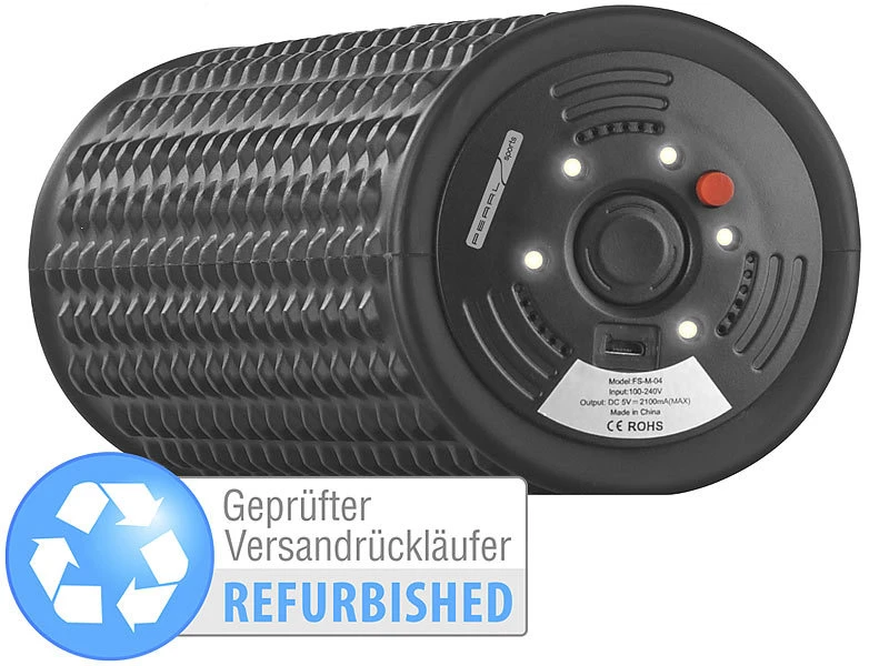 PEARL Sports Massage Rolle:Elektrische Faszienrolle Mit 5-stufiger Versandrückläufer 1 PEARL Sports Massage Rolle:Elektrische Faszienrolle Mit 5-stufiger Versandrückläufer