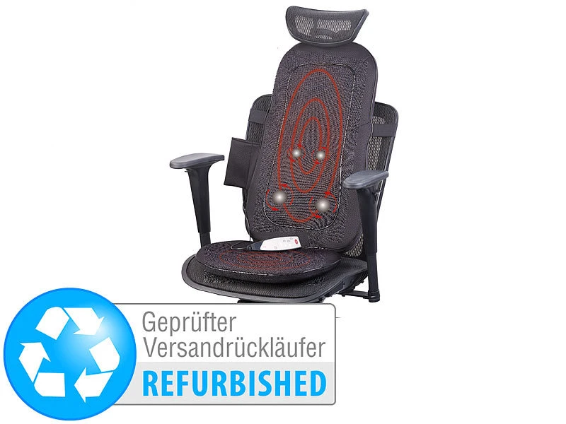 Newgen Medicals Massage-Auflagen:Shiatsu-Sitzauflage Mit IR-Tiefenwärme, Vibration (Versandrückläufer) 1 Newgen Medicals Massage-Auflagen:Shiatsu-Sitzauflage Mit IR-Tiefenwärme, Vibration (Versandrückläufer)