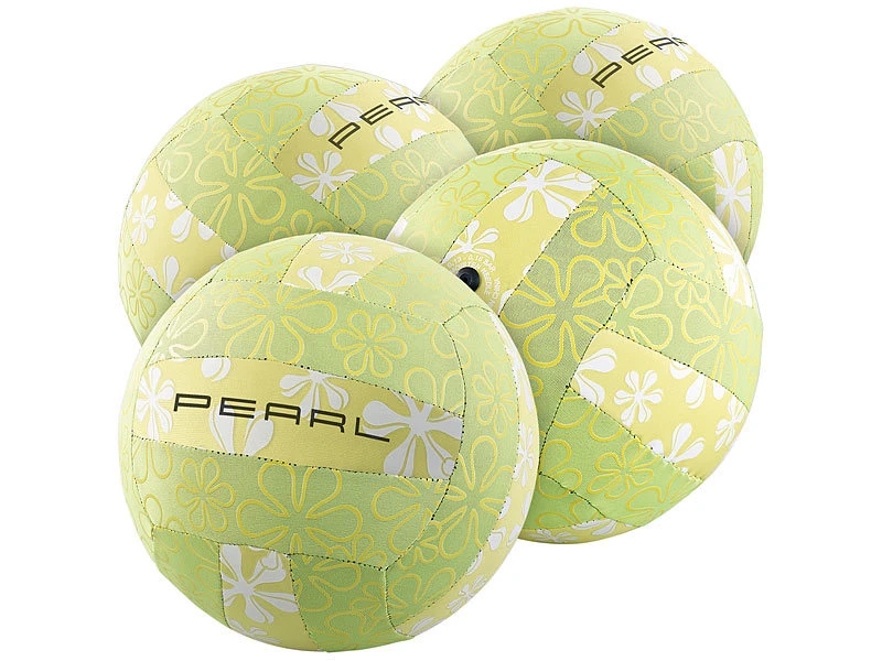 PEARL Beachball:4er-Set Wasserfeste Beach-Volleybälle Mit Neopren-Überzug 1 PEARL Beachball:4er-Set Wasserfeste Beach-Volleybälle Mit Neopren-Überzug