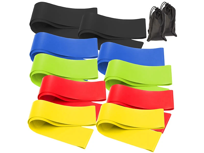Speeron Fitness-Band:Zwei 5er-Sets Widerstandsbänder, Latex, Je 5 Stärken, Mit Tasche 2 Speeron Fitness-Band:Zwei 5er-Sets Widerstandsbänder, Latex, Je 5 Stärken, Mit Tasche – Bild 2